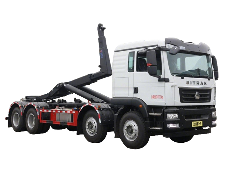 重汽汕德卡前四后八勾臂式垃圾車(chē)